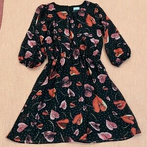 Enough About Me Montreal small wm’s Black / Red Floral midi or mini Dress